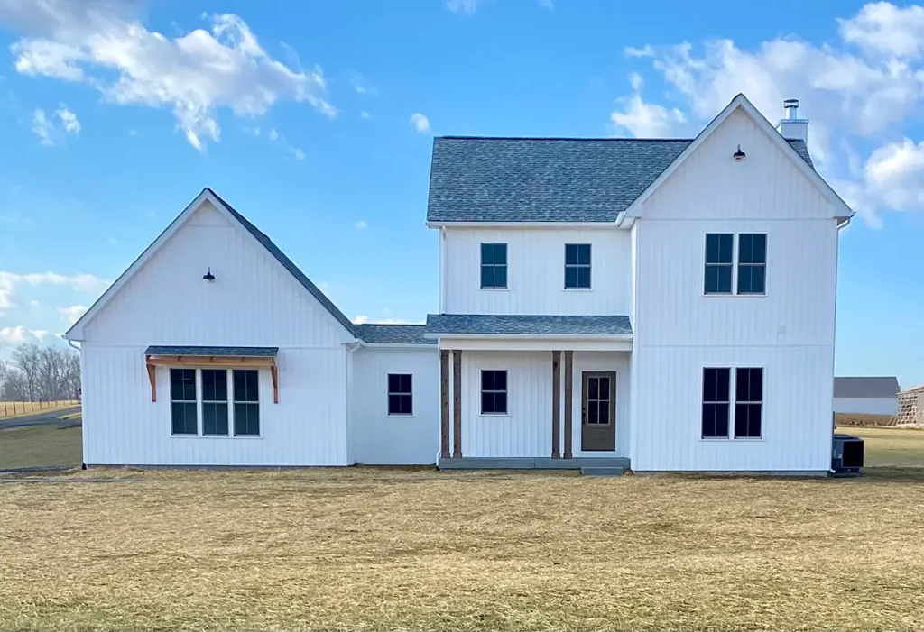 Front of the house with overcast shadows